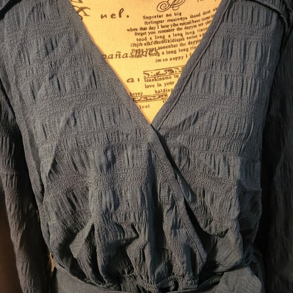 NWT CUPSHE Plus Size XXL V-Neck Long Sleeve Wrap Maxi Dress with Belt, Fall Casu - Picture 8 of 13